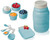 Comfify Mason Jar Kitchenware Set – Aqua Blue Ceramic Decor with 4 Measuring Cups, 4 Measuring Spoons, and Spoon Rest