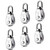 Dorhea 6 Pack 0.59" Single Pulley Block 304 Stainless Steel M15 Crane Swivel Hook Single Pulley Roller Smooth Wire Rope Cable Heavy Loading