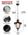 Moddeny Rustic Victorian E26 Exterior Ceiling Pendant Light American Outdoor Waterproof Chandelier Garden Corridor Grape Frame Pavilion Black Hanging Light Adjustable Suspension Lighting Fixture