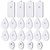 TENS/EMS Unit Replacement Pads NURSAL 20 Pack 3.5mm Snap Electrode Patches for Electrotherapy, Reusable Self-Adhesive Electrodes Pads, Compatible with Belifu, AVCOO, MEDVICE TENS (White)