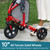 ELENKER All Terrain 3 Wheel Walkers for Seniors, 3 Wheeled Rollator with 10” Wheels, Narrow Walkers for Small Spaces, Compact Folding, Ideal for Traveling, Red