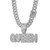 LCWLJL Queen Hip-hop Cuban Chain, Pendant Miami Cuban Link Chain for Men, Gold/Silver Plated Necklace, Iced Out Hip Hop Necklace (Silver)