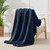 100% Cotton Muslin Blanket Large 50" x 70", 6 Layers Breathable and Lightweight Navy Throw Blanket for Bed and Couch, Soft Quilt Bedspread, Gauze Blanket for Adults All Season, Navy, Dark Blue