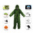HYOUT Hooded Ghillie Suit Camo Suit Woodland and Forest Design Army Sniper Military 3D Green Leaf Clothing for Jungle Hunting Shooting Airsoft Wildlife Party