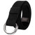 JINIU Canvas Fabric Web Football Belt for Men Sport Belts Fully Adjustable D-ring Solid Color 1.5" wide BLACK 55" long