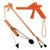 ArcMate Orang-U-Tongs PRO Grade Litter Pick up Tool, Elastic Lanyard, Suction Cup Reacher Grabber for Indoor or Outdoor Use, 33" Reach, 5lb. Pick Up Capacity, Orange, 36" (7702)