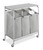 Whitmor 3 Section Rolling Laundry Sorter with Folding Station - Ironing Board, Chrome / Gray