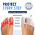 Dr. Frederick's Original All-Day Comfort Toe Sleeves - 4 ct - Gel Toe Caps with Metatarsal Pads for Pain Relief - Breathable Design for Men & Women