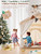Besrey Kids Play Tent 2 in 1 with Padded Mat and Lights, Large Kids Playhouse with 2 Doors & 4 Windows, Indoor & Outdoor, Christmas Toddler Tent, 51" x35" x 51"