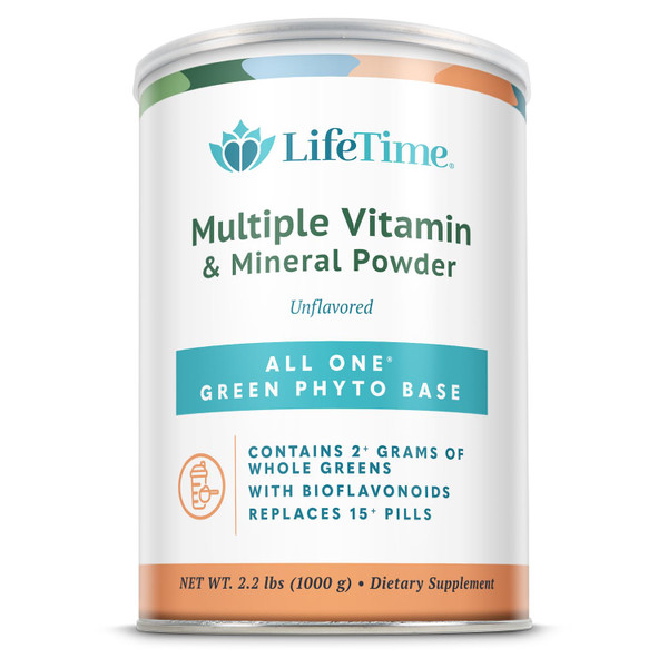 ALL ONE Lifetime Rice Base Multiple Vitamin & Mineral Powder, Once Daily Multivitamin, Mineral & Whole Food Amino Acid Supplement, 7g of Rice Protein, 66 Servings, 2.2 lbs (66 Servings)