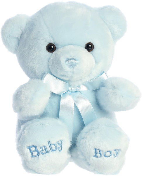 Aurora® Snuggly Comfy™ Bear Baby Stuffed Animal - Comforting Companion - Imaginative Play - Blue 9 Inches