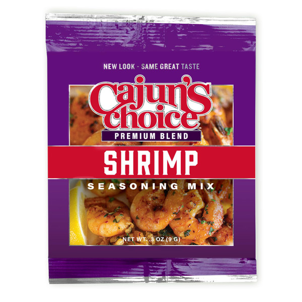 Cajun Shrimp Seasoning Mix - .3 oz Packet, Pack of 12, All Natural, Gluten-Free - Authentic Louisiana Spice for Shrimp & Chicken by Cajun's Choice