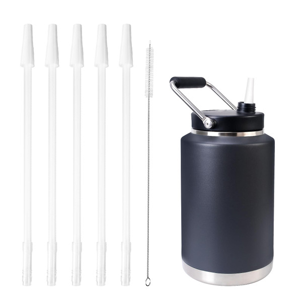 Straw Adapter Kit for Yeti 1 Gallon Water Jug, Straw for Yeti Gallon Water Jug, 5-Pack of Reusable BPA Free Straws, Includes Cleaning Brush, Food-Grade Plastic