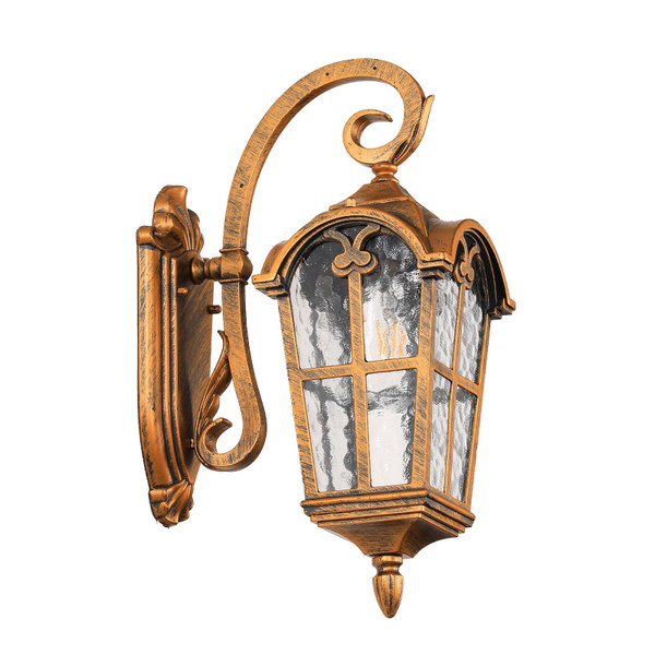 Zanritelit 17.1" H Gold Outdoor Wall Lights - Waterproof & Anti-Rust Aluminum Porch Light Wall Mount, Hammered Exterior Lighting Fixtures, Outside Wall Lantern for Patio, Hallway, Doorway, Garden