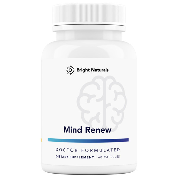 Bright Naturals Mind Renew - Brain Supplements for Memory and Focus with Lion's Mane and Ginkgo Biloba Extract - 60 Capsules