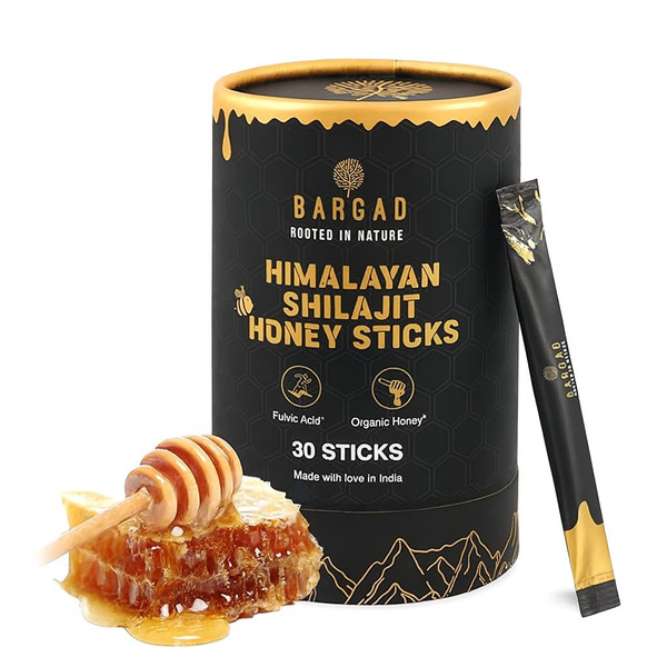Bargad Pure Himalayan Shilajit Honey Sticks with Saffron – 30 Count | 75%+ Fulvic Acid, 85+ Trace Minerals | Natural Energy & Immunity Booster | Easy Single-Use Packets