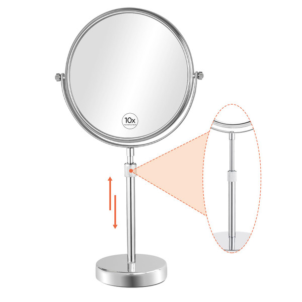 Nicesail 19 Inch Tall Makeup Mirror with 10X Magnification, Make up Mirror 8 Inch Double-Sided, Table Mirror with Pedestal for Shaving, Standing Mirror Height Adjustable Chrome Finish (8 Inch, 10X) Nicesail 19 Inch Tall Makeup Mirror with 10X Magnification, Make up Mirror 8 Inch Double-Sided, Table Mirror with Pedestal for Shaving, Standing Mirror Height Adjustable Chrome Finish (8 Inch, 10X)