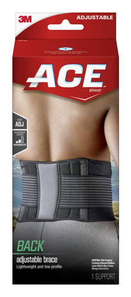 ACE Back Brace, Doctor Developed, Adjustable, Black
