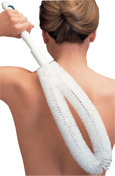 EZ Reach Back Brush, Long Handled Back and Body Scrubber for Easy Cleansing & Exfoliating in The Bath or Shower – Measures 22 ¾” Long