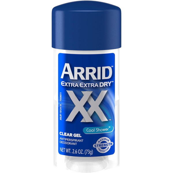Arrid Extra Extra Dry Clear Gel Antiperspirant and Deodorant, Cool Shower 2.6 Oz (Pack of 3)