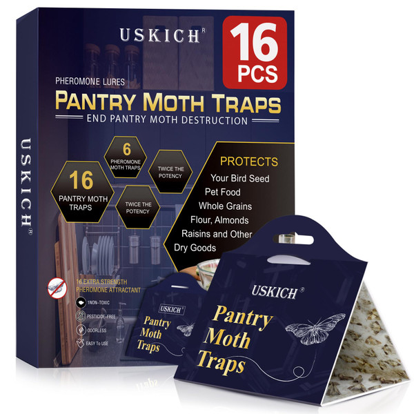 Moth Traps for Pantry Moths, 16 Pack Kitchen Moth Traps with Pheromones Prime, Non-Toxic Easy Setup Sticky Glue Trap for Food and Cupboard Moths in Your Kitchen (Organic) Moth Traps for Pantry Moths, 16 Pack Kitchen Moth Traps with Pheromones Prime, Non-Toxic Easy Setup Sticky Glue Trap for Food and Cupboard Moths in Your Kitchen (Organic)