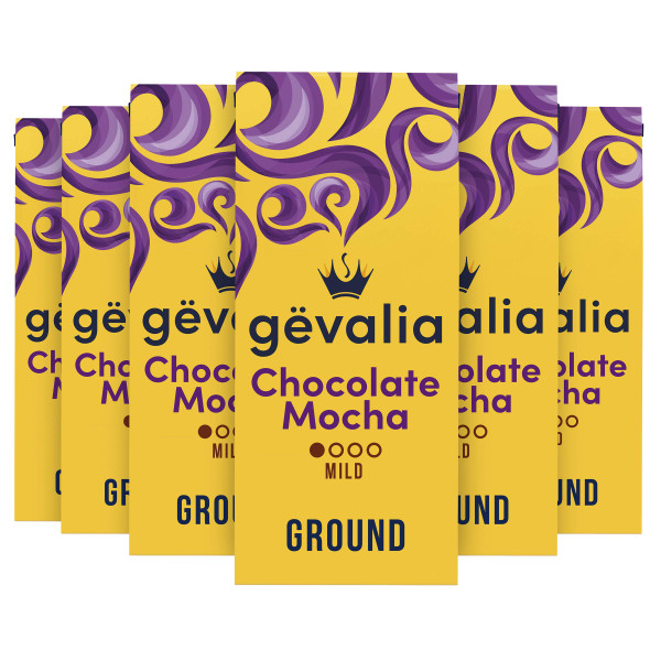 Gevalia Chocolate Mocha Flavored Mild Roast Ground Coffee (6 ct Pack, 12 oz Bags)-1766100674