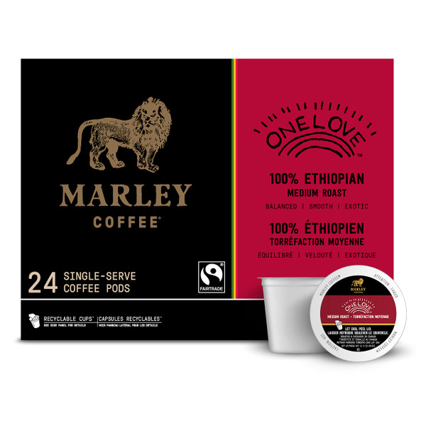 Marley Coffee Single Serve Capsules, One Love, Medium Roast, Compatible with Keurig Brewer, 24 Count-1766100940