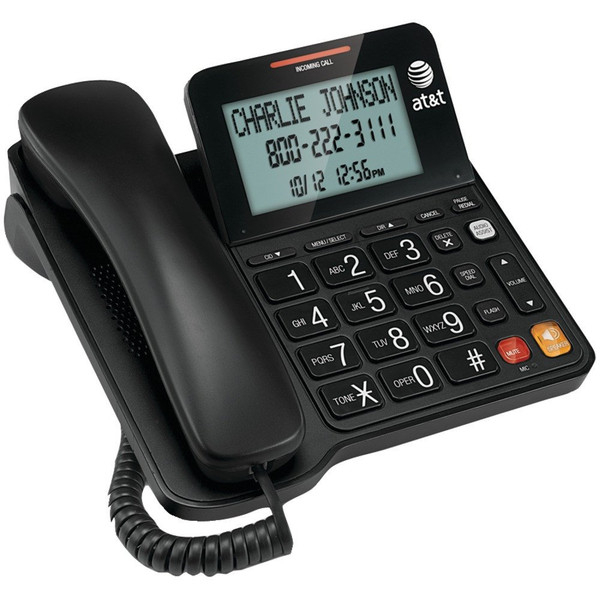 AT&T CL2940 Corded Phone with Speakerphone, Extra-Large Tilt Display/Buttons, Caller ID/Call Waiting and Audio Assist, Black-1766100948