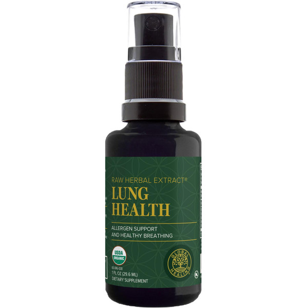Global Healing Organic Lung Health Supplement - Herbal Nasal Decongestant Spray for Lung Cleanse, Respiratory Support and Mucus Relief To Breath Easy - Normal Nose Allergy and Sinus Defense - 1 Fl Oz