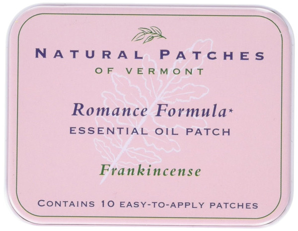 Natural Patches of Vermont Romance Formula Essential Oil Body Patches, Frankincense, 10-Count Tin