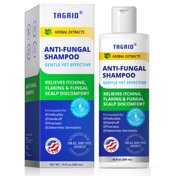 TAGRID Anti-Fungal Shampoo 300mL - Fast-Acting Comparable to 1% Ketoconazole Scalp Treatment for Itchy, Flaky Scalp & Dandruff Relief | Soothes Psoriasis & Seborrheic Dermatitis TAGRID Anti-Fungal Shampoo 300mL - Fast-Acting Comparable to 1% Ketoconazole Scalp Treatment for Itchy, Flaky Scalp & Dandruff Relief | Soothes Psoriasis & Seborrheic Dermatitis