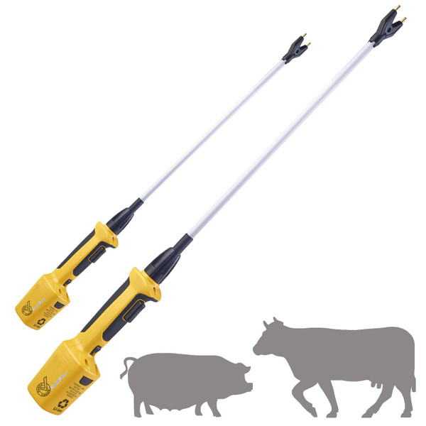 RANCH CHOICE Rechargeable Livestock Prod for Cows Sheep Electric Cattle Prod for Cow Dog Hog Animal Prod with Flexible Shaft (Total 43 INCH) RANCH CHOICE Rechargeable Livestock Prod for Cows Sheep Electric Cattle Prod for Cow Dog Hog Animal Prod with Flexible Shaft (Total 43 INCH)