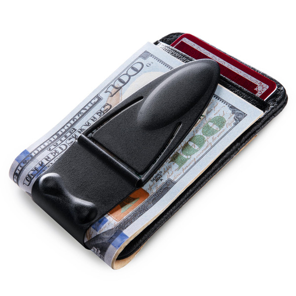 Geneva Black Matte MoneyClamp® with Wallet, The Only Money Clip that Never Loses Its Grip, Forever Warranty