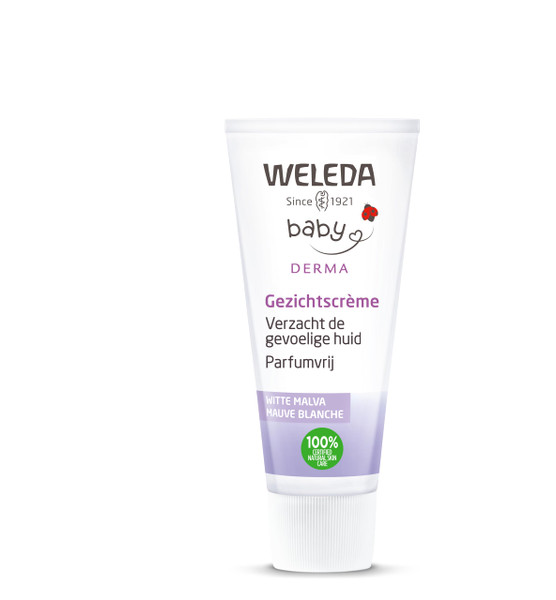 Weleda Baby Sensitive Care Face Cream, 1.7 Fluid Ounce, Plant Rich Moisturizer with White Mallow, Pansy and Sweet Almond Oil