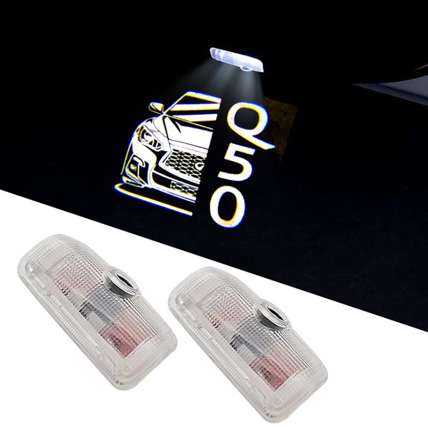 BuJinZeTui 2PCS LED Car Door Logo Lights Projector Compatible with Infiniti Q50 Q50L (V37) 2008-2022 Puddle Lights Ghost Shadow Light Kit Car Accessories