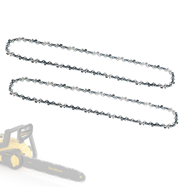 ReliaRoads 16 Inch Chain Saw Chains 2 Pack, 16 Inch Chainsaw Chains, 3/8inch LP Pitch, 043 Inch Gauge, 57 Drive Links