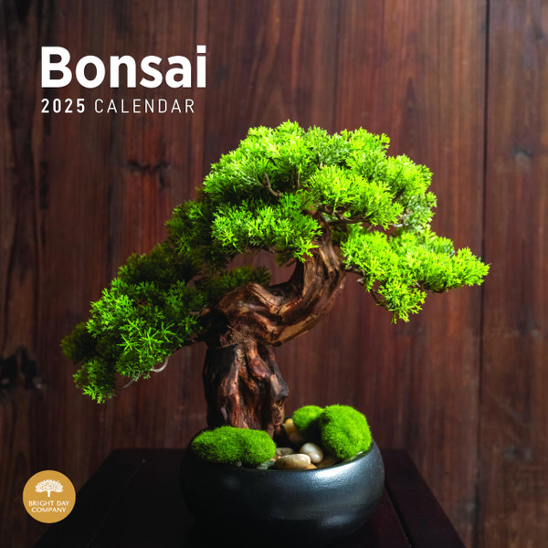 2025 Bonsai Monthly Wall Calendar by Bright Day, 12 x 12 Inch Beautiful Nature Trees Photography Gift
