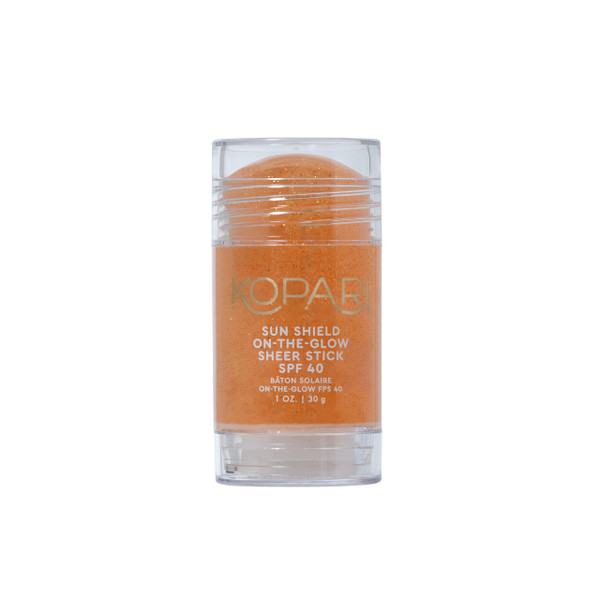 Kopari Sun Shield On-The-Glow Sheer Sunscreen Stick SPF 40, Sweat and Water Resistant Roll On Sunscreen For Face and Body with Vitamin E and Bisobolol, 1oz