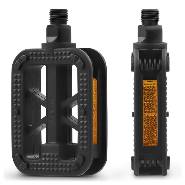 VIRIBUS 9/16 Inch Bike Pedals, Professional Bicycle Pedals with Nonskid Platforms & Reflectors, Waterproof BMX Pedals Compatible with Most Road Bike Mountain Bike Tricycle Electric Bike Kids Bike