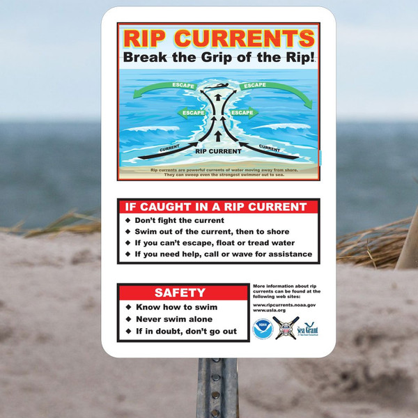 VictoryStore Yard Sign - 12 inches X 18 inches Aluminum Rip Current Safety Sign VictoryStore Yard Sign - 12 inches X 18 inches Aluminum Rip Current Safety Sign