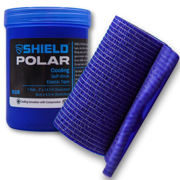 Shield Polar – Instant Cold Compression Wrap | Cooling Athletic Tape for Pain & Swelling, No Ice or Refrigeration Needed, Blue