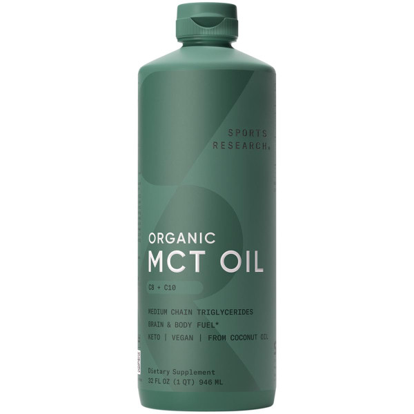 Sports Research Organic MCT Oil - Keto & Vegan MCTs C8, C10 from Coconuts - Fatty Acid Brain & Body Fuel, Non-GMO & Gluten Free - Flavorless Oil, Perfect in Coffee, Tea & Protein Shakes - 32 oz Sports Research Organic MCT Oil - Keto & Vegan MCTs C8, C10 from Coconuts - Fatty Acid Brain & Body Fuel, Non-GMO & Gluten Free - Flavorless Oil, Perfect in Coffee, Tea & Protein Shakes - 32 oz