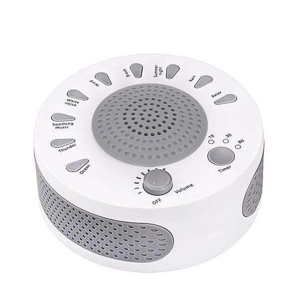 White Noise Machine Sleep Helper Sound Relaxation Machine Sleep Therapy Sound Machine with 27 Unique Natural Sounds, Sleep Disorders Noise Cancelling for Home, Office, Spa, Yoga, Kids