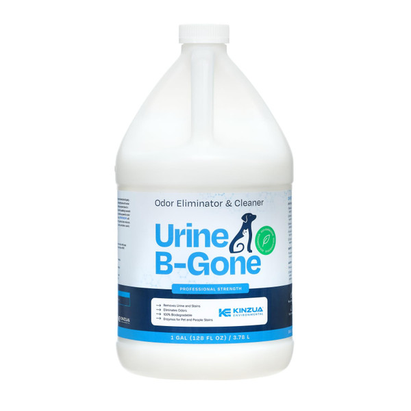 KINZUA ENVIRONMENTAL Urine B-Gone, Professional Enzyme Odor Eliminator & Pet Stain Remover, Human, Cat & Dog Urine Cleaner, Effective on Laundry, Carpets & More, Original Scent, 1 Gallon