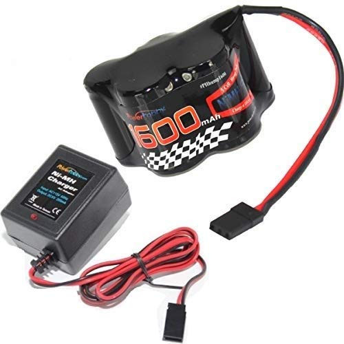 Hobbypower Powerhobby 5 Cell 6V 1600mAh NiMH Hump Receiver Battery Pack with Charger