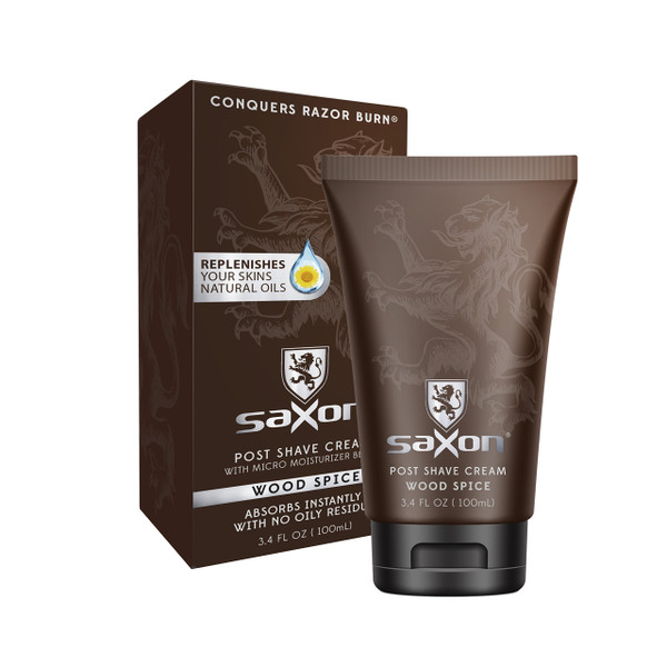 Saxon Post Shave Cream with Micro Moisturizing and Conditioning Beads, Woodspice