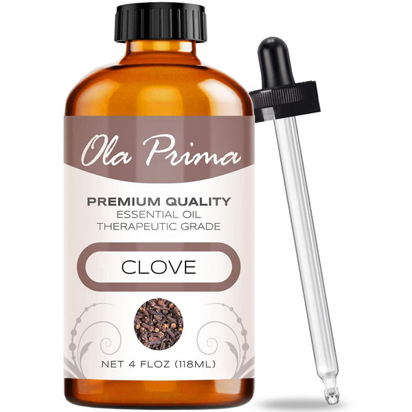 Ola Prima Oils - Clove Essential Oil 4 oz, Clove Oil for Skin, Diffuser, Natural, Premium Grade - Clove Oil