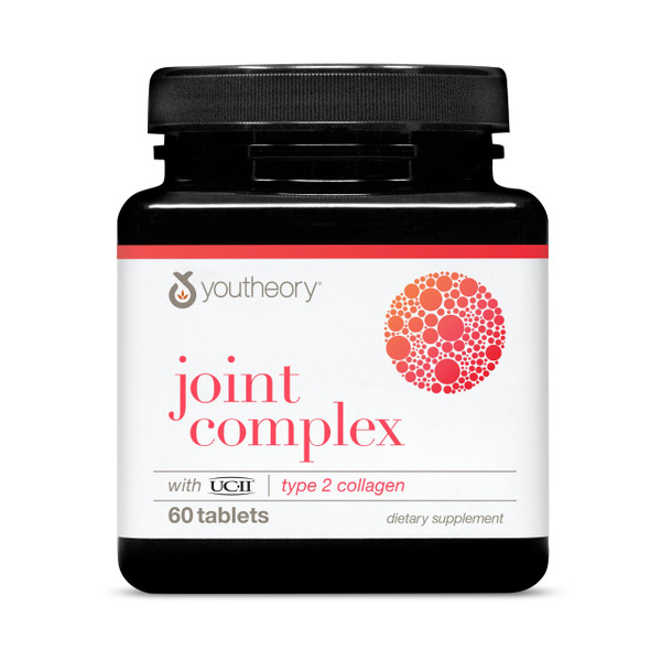 Youtheory Joint Complex with UC-II - for Hair, Nail, Bone, Joint & Muscle Health* - for Men & Women - with Amino Acids, Boswellia Extract, Ginger & Turmeric - 60 Tablets (30-Day Supply)