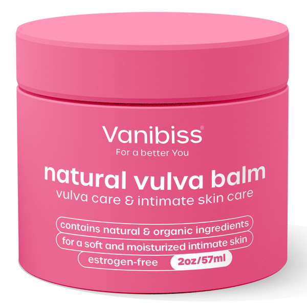 Vanibiss Natural Vulva Balm - Vulva Cream & Vaginal Moisturizer, Hydrating Vulvar Balm - Relieves Dryness, Itching, Irritation - Menopause Relief for Women - Estrogen Free (2oz) (Pack of 1)