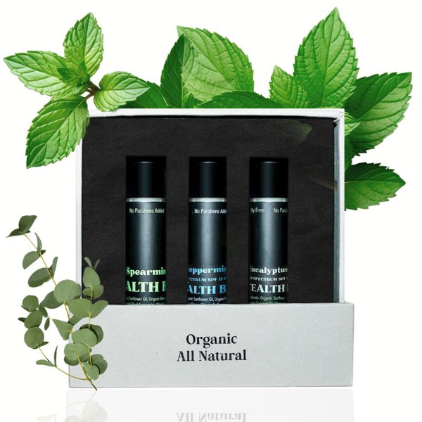 Stealth Balms Men's Organic Mint Lip Balm - SPF 15 Sun Protection - Moisturizing Lip Balm - 3 Pack: Spearmint, Peppermint, Eucalyptus Mint - Gift for Men Stealth Balms Men's Organic Mint Lip Balm - SPF 15 Sun Protection - Moisturizing Lip Balm - 3 Pack: Spearmint, Peppermint, Eucalyptus Mint - Gift for Men